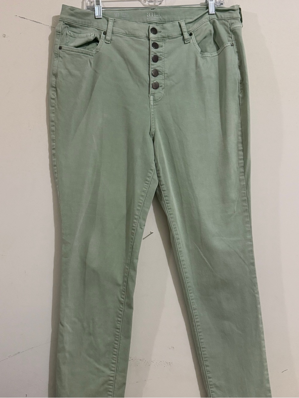 a.n.a Men's Sage Green Button-Fly Chinos
